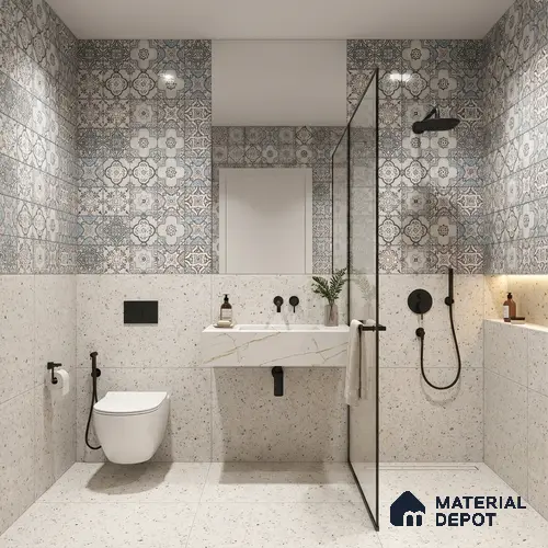 Highlighter Wall Tile TL 06459 C Carara Milky HL 02 2 ft x 1 ft Ceramic Glossy Finish - 8 mm | Suitable for Living Room, Kitchen & Bathroom