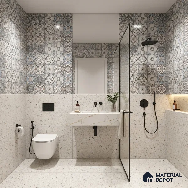 Highlighter Wall Tile TL 06459 C Carara Milky HL 02 2 ft x 1 ft Ceramic Glossy Finish - 8 mm | Suitable for Living Room, Kitchen & Bathroom (Sample)
