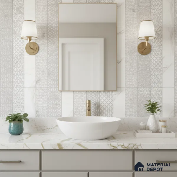Highlighter Wall Tile TL 06460 C R Globe White HL 02 2 ft x 1 ft Ceramic Glossy Finish - 8 mm | Suitable for Living Room, Kitchen & Bathroom (Sample)