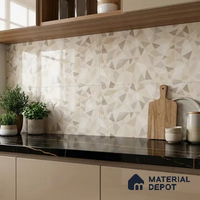 Highlighter Wall Tile TL 06467 B Valentino Beige HL 2 ft x 1 ft Ceramic Glossy Finish - 8 mm | Suitable for Living Room, Kitchen & Bathroom (Sample)