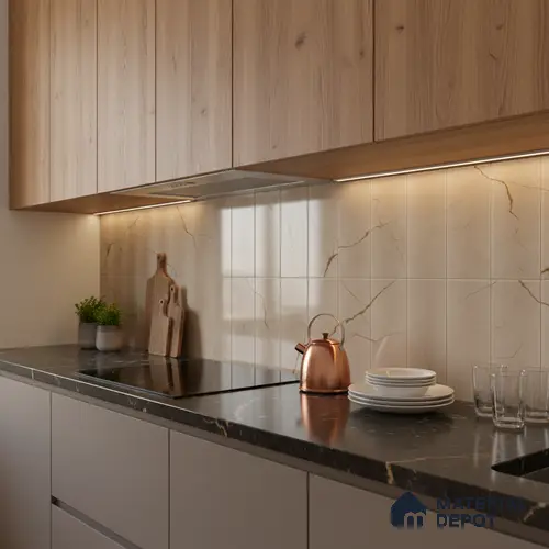 Highlighter Wall Tile TL 06468 H R Amora Brown HL 2 ft x 1 ft Ceramic Glossy Finish - 8 mm | Suitable for Living Room, Kitchen & Bathroom