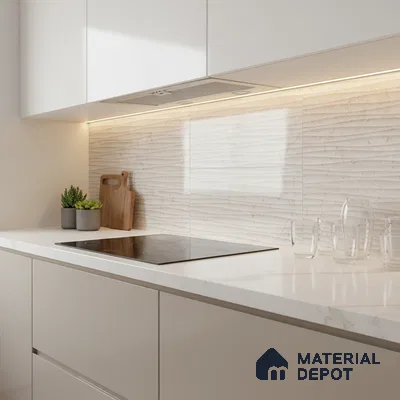 Stone Wall Tile TL 06470 B Costa White 2 ft x 1 ft Glossy Finish Ceramic Tile - 8 mm | Suitable For Kitchen & Bathroom