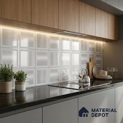 Highlighter Wall Tile TL 06474 Affil Silver 2 ft x 1 ft Ceramic Glossy Finish - 8 mm | Suitable For Kitchen, Bathroom & Accent/Feature Wall