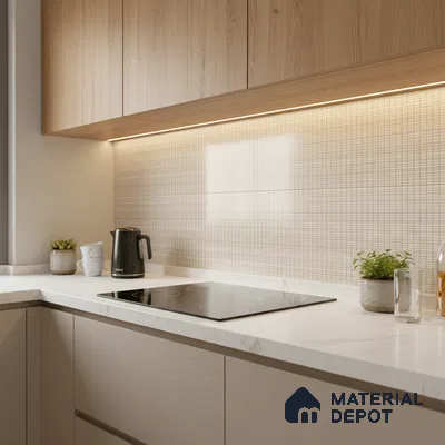 Fabric Highlighter Wall Tile TL 06475 B Woven Sahara 2 ft x 1 ft Glossy Finish Ceramic Tile - 8 mm | Suitable For Kitchen, Bathroom & Accent/Feature Wall