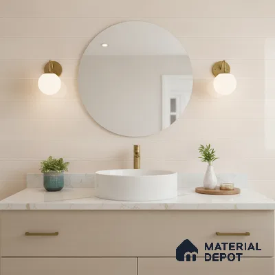 Plain Wall Tile TL 06476 Keradon LT 2 ft x 1 ft Ceramic Glossy Finish - 8 mm | Suitable for Living Room, Kitchen & Bathroom