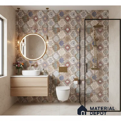 Highlighter Wall Tile TL 06479 C S Vista Brown Decor 2 ft x 1 ft Ceramic Matte Finish - 8 mm | Suitable for Living Room, Kitchen & Bathroom (Sample)