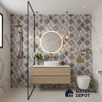 Highlighter Wall Tile TL 06479 F S Vista Gray Decor 2 ft x 1 ft Ceramic Matte Finish - 8 mm | Suitable for Living Room, Kitchen & Bathroom (Sample)