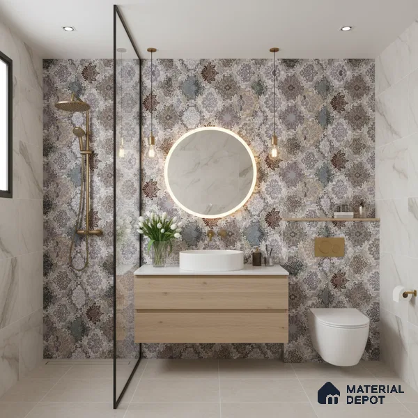 Highlighter Wall Tile TL 06479 F S Vista Gray Decor 2 ft x 1 ft Ceramic Matte Finish - 8 mm | Suitable for Living Room, Kitchen & Bathroom (Sample)