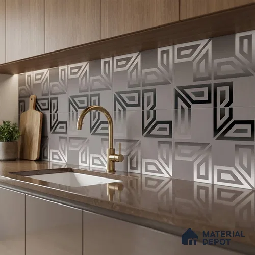 Highlighter Wall Tile TL 06481 C S Oro HL 01 2 ft x 1 ft Ceramic Matte Finish - 8 mm | Suitable for Living Room, Kitchen & Bathroom