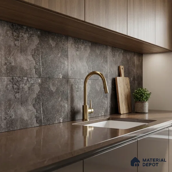 Marble Wall Tile TL 06482 B S Aura DK 2 ft x 1 ft Ceramic Matte Finish - 8 mm | Suitable for Living Room, Kitchen & Bathroom