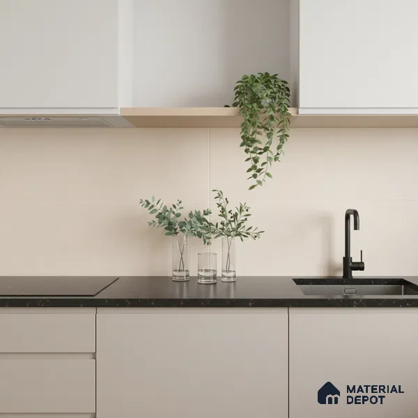 Plain Wall Tile TL 06483 D Coliseum Beige Liner 2 ft x 1 ft Matte Finish Ceramic Tile - 8 mm | Suitable For Kitchen & Bathroom