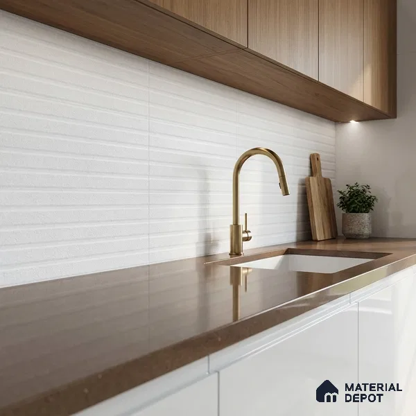 Highlighter Wall Tile TL 06483 F S Coliseum Silver Liner 2 ft x 1 ft Ceramic Matte Finish - 8 mm | Suitable for Living Room, Kitchen & Bathroom