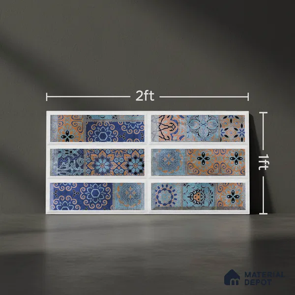 Highlighter Wall Tile TL 06486 Marrakesh Mosaic 2 ft x 1 ft Ceramic Matte Finish - 8 mm | Suitable For Kitchen, Bathroom & Accent/Feature Wall