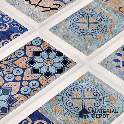 Highlighter Wall Tile TL 06486 Marrakesh Mosaic 2 ft x 1 ft Ceramic Matte Finish - 8 mm | Suitable For Kitchen, Bathroom & Accent/Feature Wall