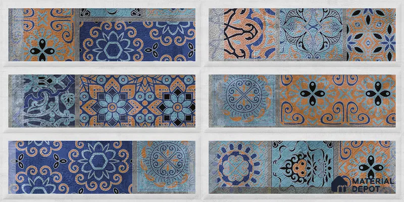 Highlighter Wall Tile TL 06486 Marrakesh Mosaic 2 ft x 1 ft Ceramic Matte Finish - 8 mm | Suitable For Kitchen, Bathroom & Accent/Feature Wall