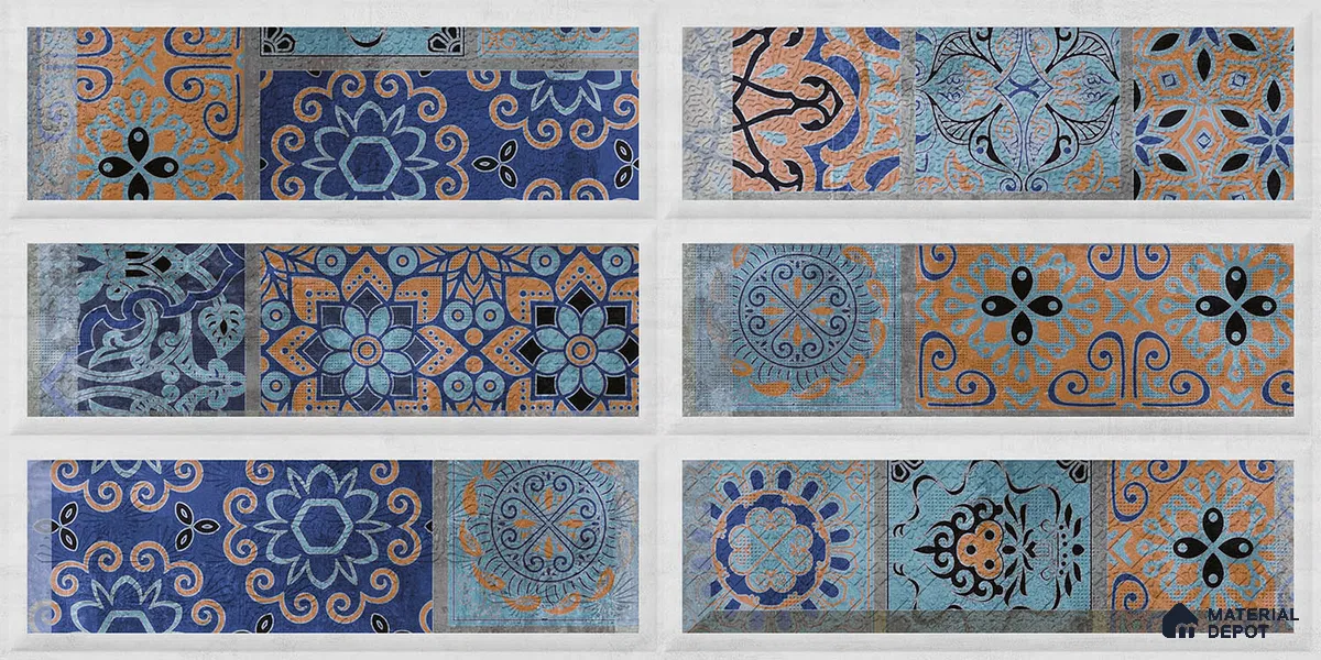 Highlighter Wall Tile TL 06486 Marrakesh Mosaic 2 ft x 1 ft Ceramic Matte Finish - 8 mm | Suitable For Kitchen, Bathroom & Accent/Feature Wall