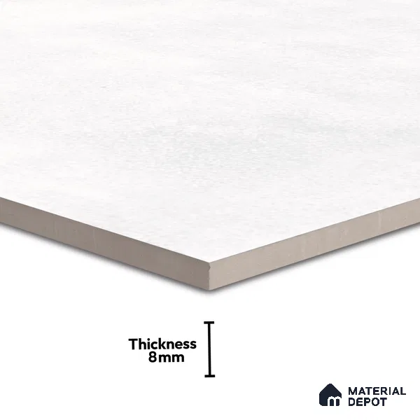 Cement Look Matte Finish White Ceramic Wall Tile | TL 06489 B 2 ft x 1 ft - 8 mm | Suitable For Kitchen & Bathroom