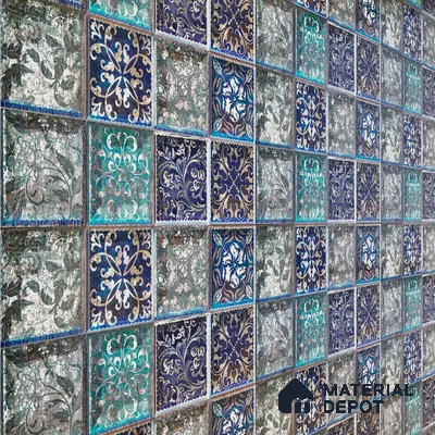 Highlighter Wall Tile TL 06489 Peacock Tapestry 2 ft x 1 ft Ceramic Matte Finish - 8 mm | Suitable For Kitchen, Bathroom & Accent/Feature Wall