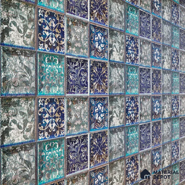 Highlighter Wall Tile TL 06489 Peacock Tapestry 2 ft x 1 ft Ceramic Matte Finish - 8 mm | Suitable For Kitchen, Bathroom & Accent/Feature Wall