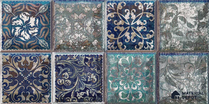 Highlighter Wall Tile TL 06489 Peacock Tapestry 2 ft x 1 ft Ceramic Matte Finish - 8 mm | Suitable For Kitchen, Bathroom & Accent/Feature Wall