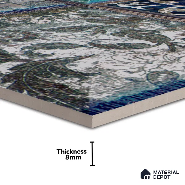 Highlighter Wall Tile TL 06489 Peacock Tapestry 2 ft x 1 ft Ceramic Matte Finish - 8 mm | Suitable For Kitchen, Bathroom & Accent/Feature Wall