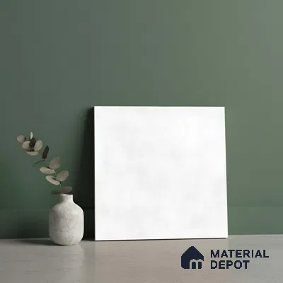 Cement Look Matte Finish White Ceramic Floor Tile | TL 06489 E | 1 ft x 1 ft - 8 mm | Suitable For Living Room, Bedroom & Kitchen