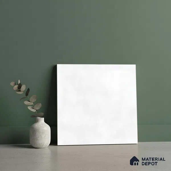 Cement Look Matte Finish White Ceramic Floor Tile | TL 06489 E | 1 ft x 1 ft - 8 mm | Suitable For Living Room, Bedroom & Kitchen
