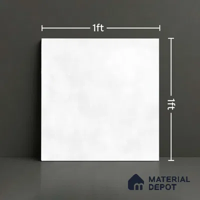 Cement Look Matte Finish White Ceramic Floor Tile | TL 06489 E | 1 ft x 1 ft - 8 mm | Suitable For Living Room, Bedroom & Kitchen