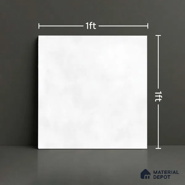 Cement Look Matte Finish White Ceramic Floor Tile | TL 06489 E | 1 ft x 1 ft - 8 mm | Suitable For Living Room, Bedroom & Kitchen