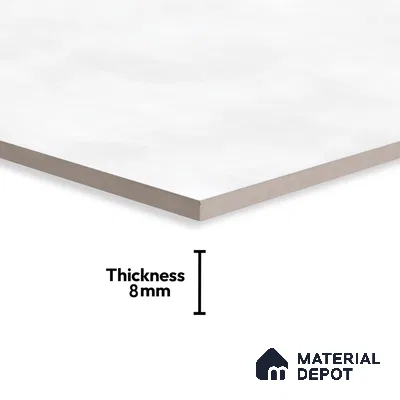 Cement Look Matte Finish White Ceramic Floor Tile | TL 06489 E | 1 ft x 1 ft - 8 mm | Suitable For Living Room, Bedroom & Kitchen