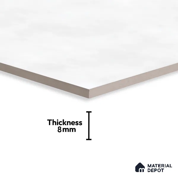 Cement Look Matte Finish White Ceramic Floor Tile | TL 06489 E | 1 ft x 1 ft - 8 mm | Suitable For Living Room, Bedroom & Kitchen