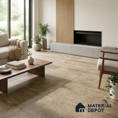 Metallic Floor & Wall Tile TL 06494 Ferro Beige 4 ft x 2 ft Vitrified Matte Finish - 9 mm | Suitable for Living Room, Bedroom, Kitchen & Bathroom
