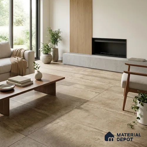 Metallic Floor & Wall Tile TL 06494 Ferro Beige 4 ft x 2 ft Vitrified Matte Finish - 9 mm | Suitable for Living Room, Bedroom, Kitchen & Bathroom