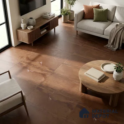 Metallic Floor & Wall Tile TL 06495 C Ferro Oxide 4 ft x 2 ft Vitrified Matte Finish - 9 mm | Suitable for Living Room, Bedroom, Kitchen & Bathroom