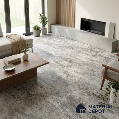 Metallic Floor & Wall Tile TL 06496 Ferro Gris 4 ft x 2 ft Vitrified Matte Finish - 9 mm | Suitable for Living Room, Bedroom, Kitchen & Bathroom