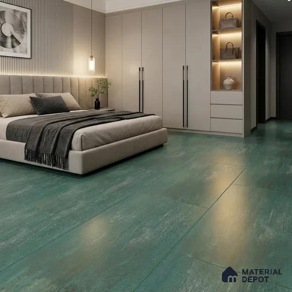 Metallic Floor & Wall Tile TL 06497 Ferro Mint 4 ft x 2 ft Vitrified Matte Finish - 9 mm | Suitable for Living Room, Bedroom, Kitchen & Bathroom