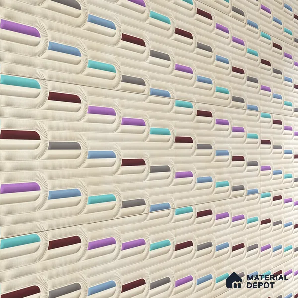 Punch Wall Tile TL 06500   24 inch x 12 inch Ceramic Sugar Finish - 8 mm | Suitable for Accent / Feature Walls & Bathroom Wall