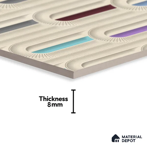 Punch Wall Tile TL 06500   24 inch x 12 inch Ceramic Sugar Finish - 8 mm | Suitable for Accent / Feature Walls & Bathroom Wall
