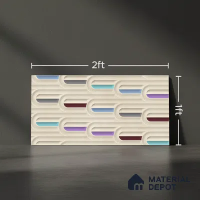 Punch Wall Tile TL 06500   24 inch x 12 inch Ceramic Sugar Finish - 8 mm | Suitable for Accent / Feature Walls & Bathroom Wall