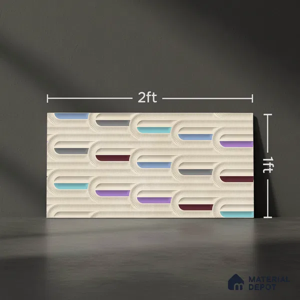 Punch Wall Tile TL 06500   24 inch x 12 inch Ceramic Sugar Finish - 8 mm | Suitable for Accent / Feature Walls & Bathroom Wall