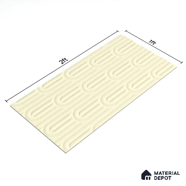 Punch Wall Tile TL 06501 C 24 inch x 12 inch Ceramic Sugar Finish - 8 mm | Suitable for Accent / Feature Walls & Bathroom Wall