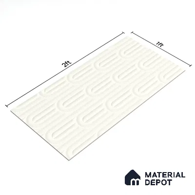 Punch Look Sugar Finish Cream Ceramic Wall Tile | TL 06501 D 2 ft x 1 ft - 8 mm | Suitable For Kitchen & Bathroom