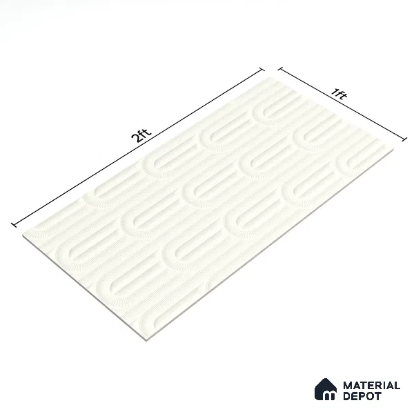 Punch Look Sugar Finish Cream Ceramic Wall Tile | TL 06501 D 2 ft x 1 ft - 8 mm | Suitable For Kitchen & Bathroom