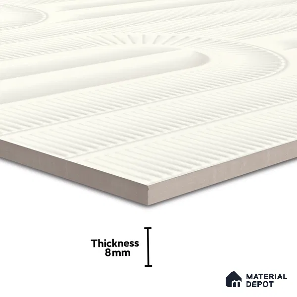 Punch Look Sugar Finish Cream Ceramic Wall Tile | TL 06501 D 2 ft x 1 ft - 8 mm | Suitable For Kitchen & Bathroom