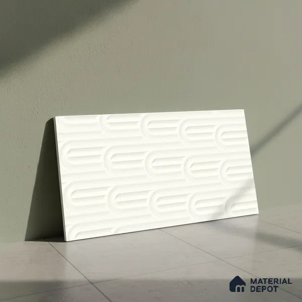 Punch Look Sugar Finish Cream Ceramic Wall Tile | TL 06501 D 2 ft x 1 ft - 8 mm | Suitable For Kitchen & Bathroom