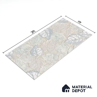 Floral Wall Tile TL 06504   24 inch x 12 inch Ceramic Sugar Finish - 8 mm | Suitable for Accent / Feature Walls & Bathroom Wall | Please Expect a Slight Variation of Pattern