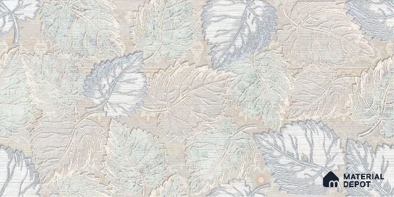 Floral Wall Tile TL 06504   24 inch x 12 inch Ceramic Sugar Finish - 8 mm | Suitable for Accent / Feature Walls & Bathroom Wall | Please Expect a Slight Variation of Pattern