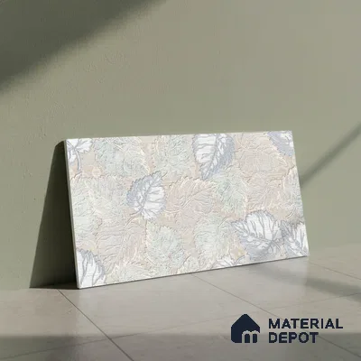 Floral Wall Tile TL 06504   24 inch x 12 inch Ceramic Sugar Finish - 8 mm | Suitable for Accent / Feature Walls & Bathroom Wall | Please Expect a Slight Variation of Pattern