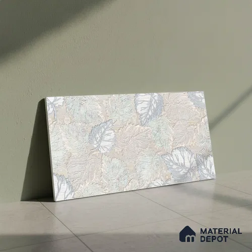 Floral Wall Tile TL 06504   24 inch x 12 inch Ceramic Sugar Finish - 8 mm | Suitable for Accent / Feature Walls & Bathroom Wall | Please Expect a Slight Variation of Pattern