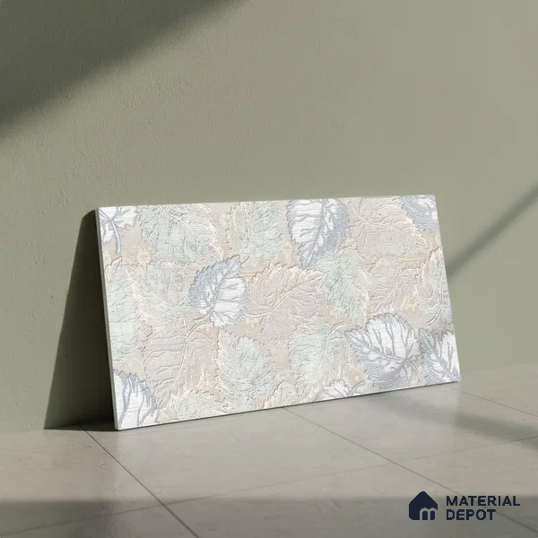 Floral Wall Tile TL 06504 24 inch x 12 inch Ceramic Sugar Finish - 8 mm | Suitable for Accent / Feature Walls & Bathroom Wall | Please Expect a Slight Variation of Pattern
